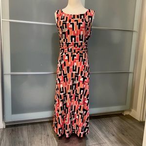 Jessica Howard A-Line Midi Dress in Geometric Pattern